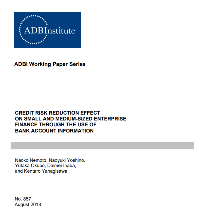 CREDIT RISK REDUCTION EFFECT ON SMALL AND MEDIUM-SIZED ENTERPRISE FINANCE THROUGH THE USE OF BANK ACCOUNT INFORMATION